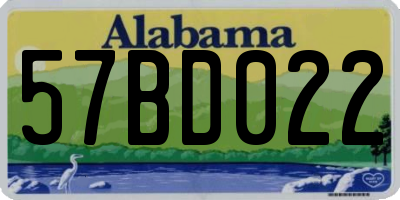 AL license plate 57BD022