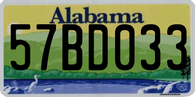 AL license plate 57BD033