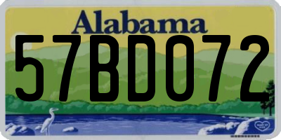 AL license plate 57BD072