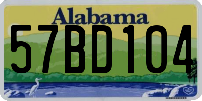 AL license plate 57BD104