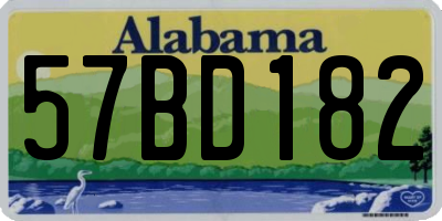 AL license plate 57BD182