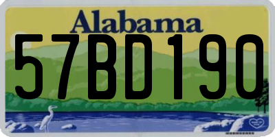 AL license plate 57BD190