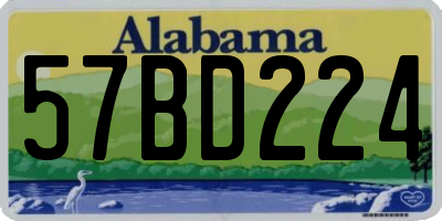 AL license plate 57BD224