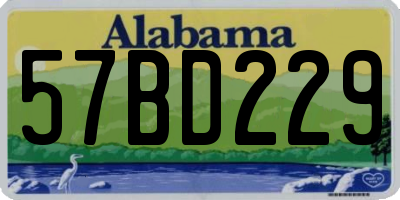 AL license plate 57BD229