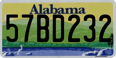 AL license plate 57BD232