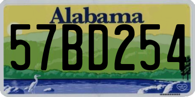 AL license plate 57BD254