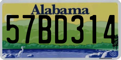 AL license plate 57BD314