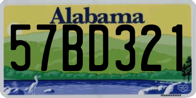 AL license plate 57BD321