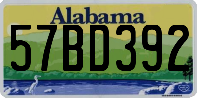 AL license plate 57BD392