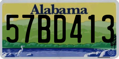 AL license plate 57BD413