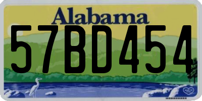 AL license plate 57BD454
