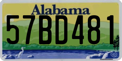 AL license plate 57BD481