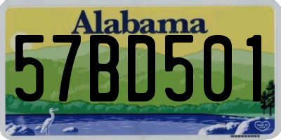 AL license plate 57BD501