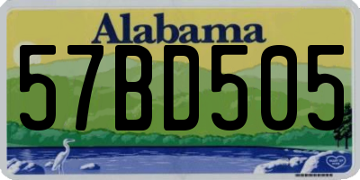 AL license plate 57BD505