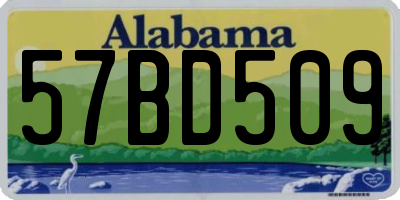 AL license plate 57BD509