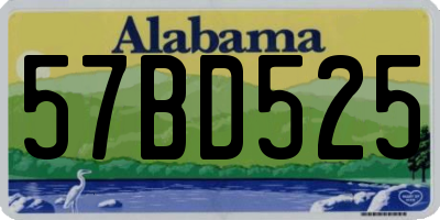AL license plate 57BD525