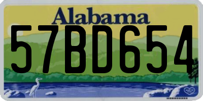 AL license plate 57BD654