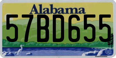 AL license plate 57BD655