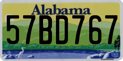 AL license plate 57BD767