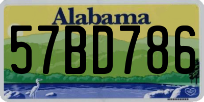 AL license plate 57BD786