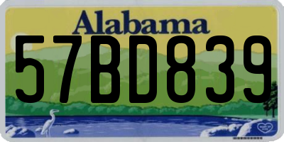 AL license plate 57BD839