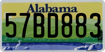 AL license plate 57BD883