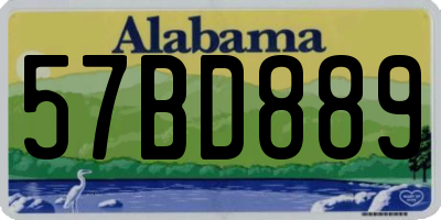 AL license plate 57BD889