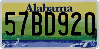 AL license plate 57BD920