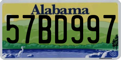 AL license plate 57BD997