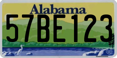 AL license plate 57BE123
