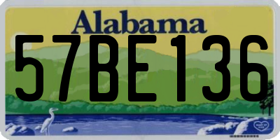 AL license plate 57BE136