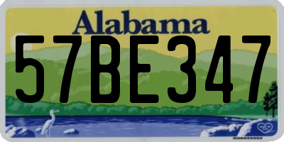 AL license plate 57BE347