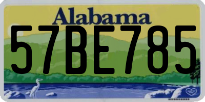 AL license plate 57BE785