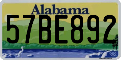 AL license plate 57BE892