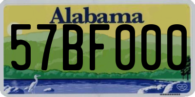 AL license plate 57BF000