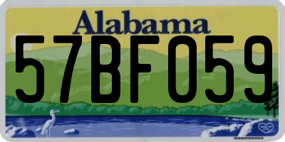 AL license plate 57BF059