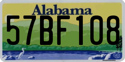 AL license plate 57BF108