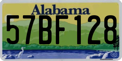 AL license plate 57BF128