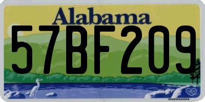 AL license plate 57BF209