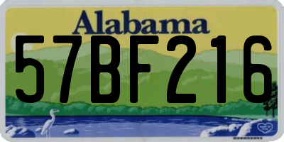 AL license plate 57BF216