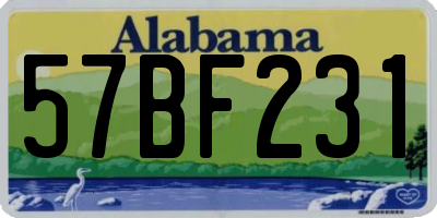 AL license plate 57BF231