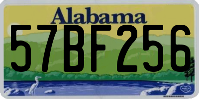 AL license plate 57BF256