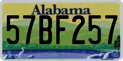 AL license plate 57BF257