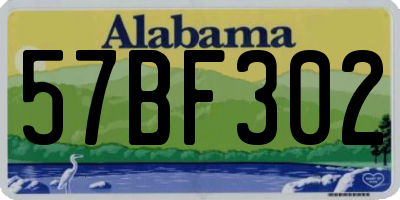 AL license plate 57BF302