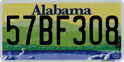 AL license plate 57BF308