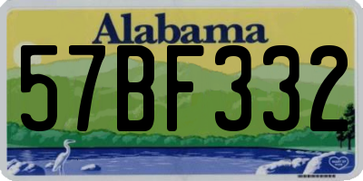 AL license plate 57BF332