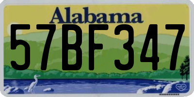 AL license plate 57BF347