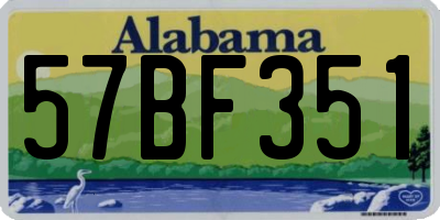AL license plate 57BF351
