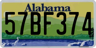 AL license plate 57BF374