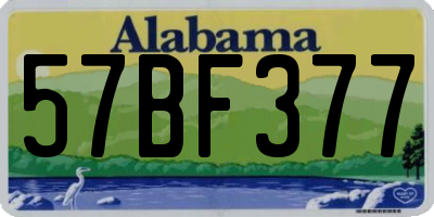 AL license plate 57BF377